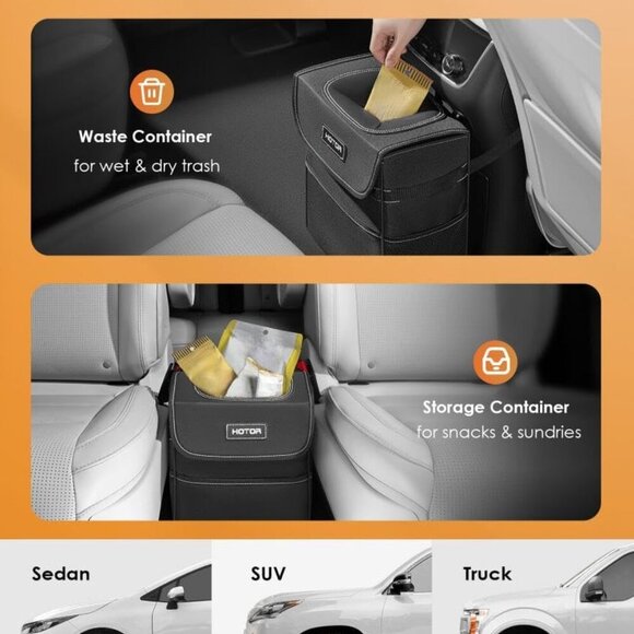 Car Trash Can - Leak-Proof Car Organizer and Storage Bag for The Back/Front/Cons - Picture 2 of 8